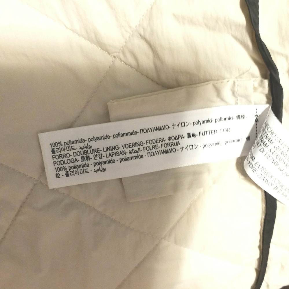 Massimo Dutti Off-White Quilted Puffer Coat Large - Picture 8 of 8